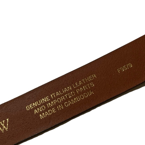 J.Crew Brown Leather Belt with Gold Buckle NEW - Picture 4 of 9